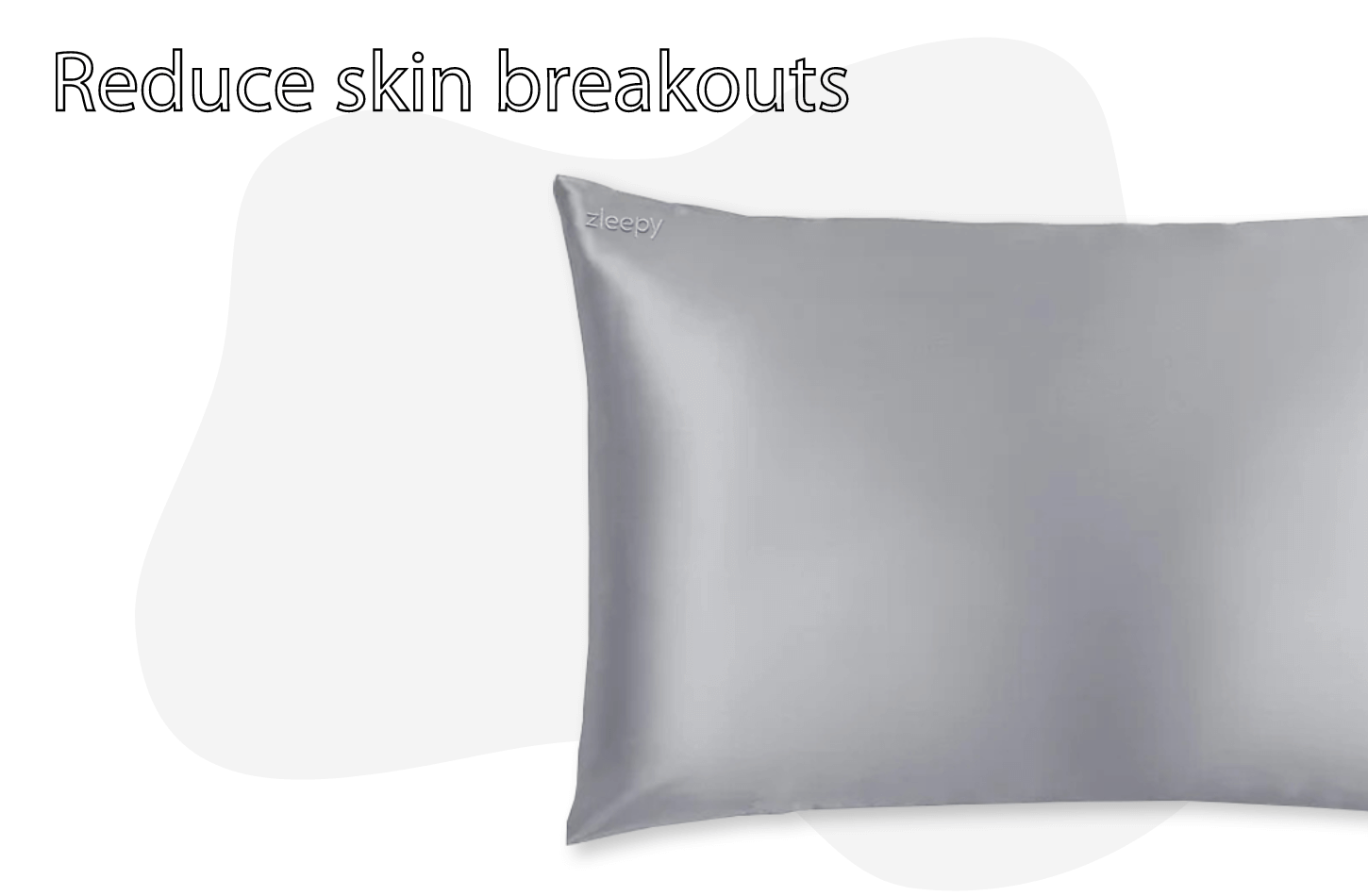 light-grey silk pillowcase reduce skin breakouts