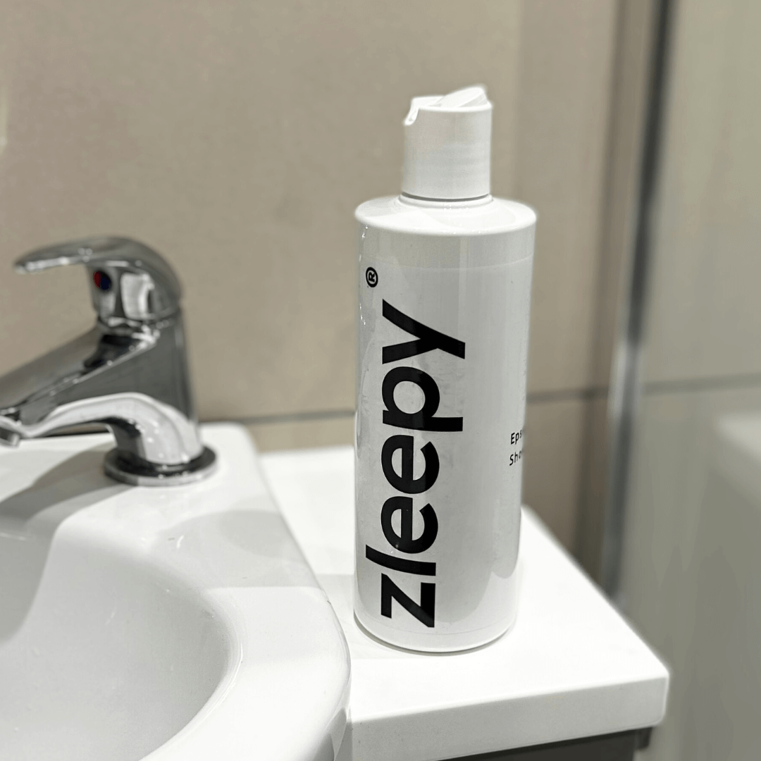 epsom salt shampoo on sink