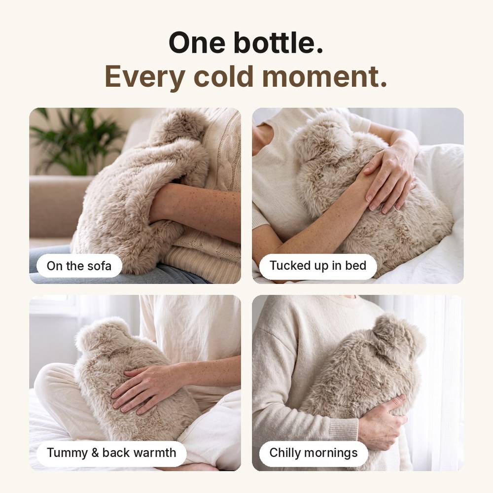 On the sofa, in bed, tummy and back warmth, chilly mornings