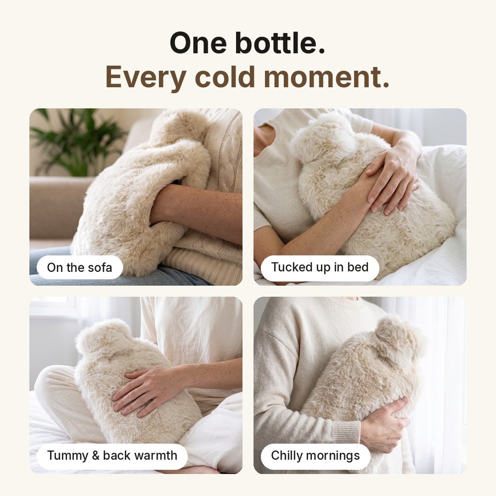 On the sofa, in bed, tummy and back warmth, chilly mornings