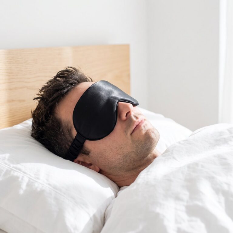 Man sleeping during the day wearing the mask