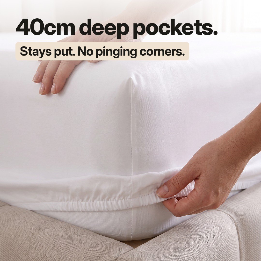 40cm deep pocket bamboo fitted sheet that stays put