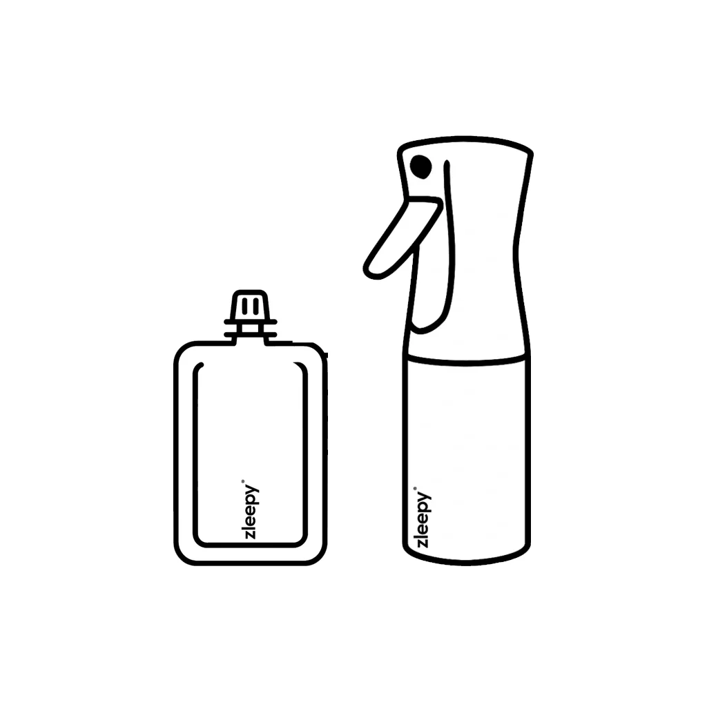 ZLEEPY spray bottle and first refill pouch icon